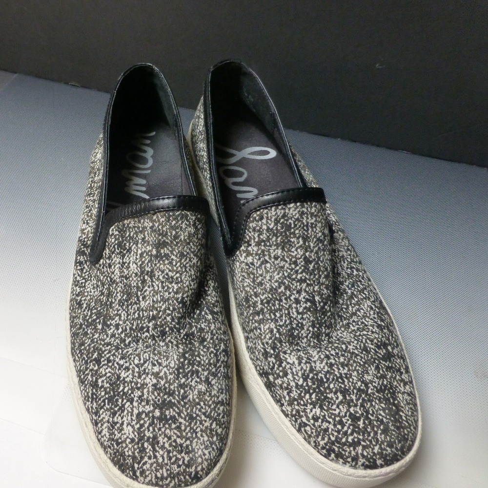 Sam Edelman slip on office shoes blk/white tweed